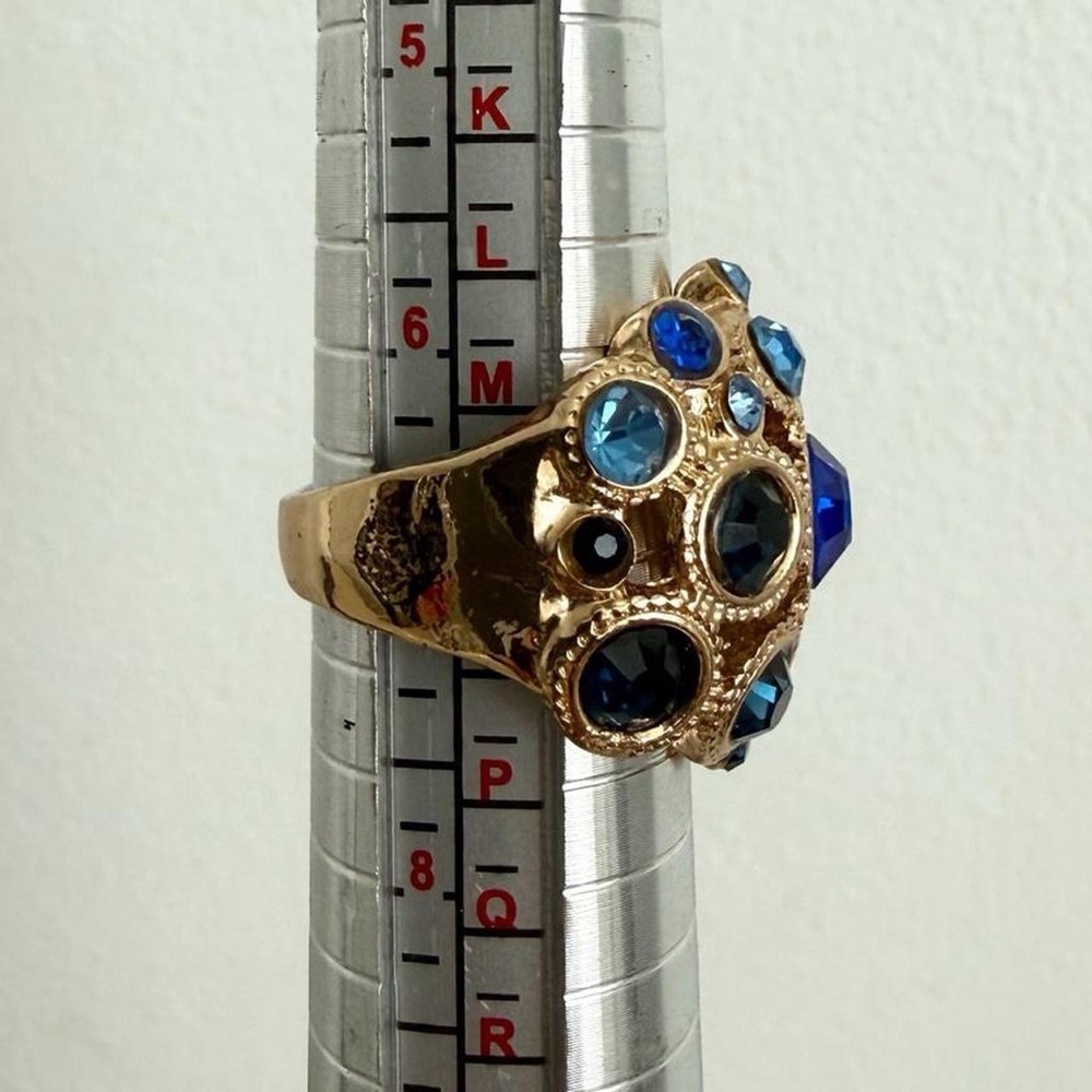 Gold & Blue Multi Stone Confetti Ring - Picture 6 of 6